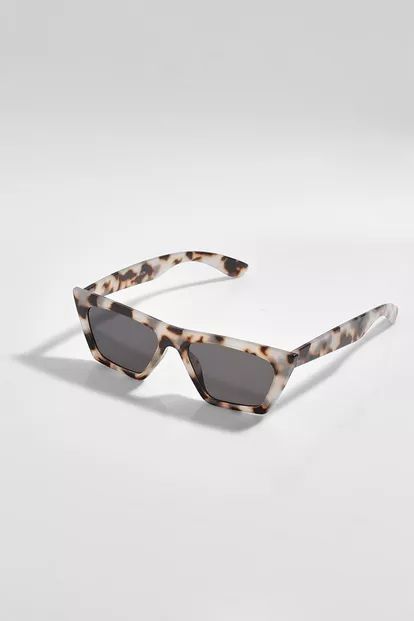 Tort Angled Frame Sunglasses | Boohoo.com (US & CA)