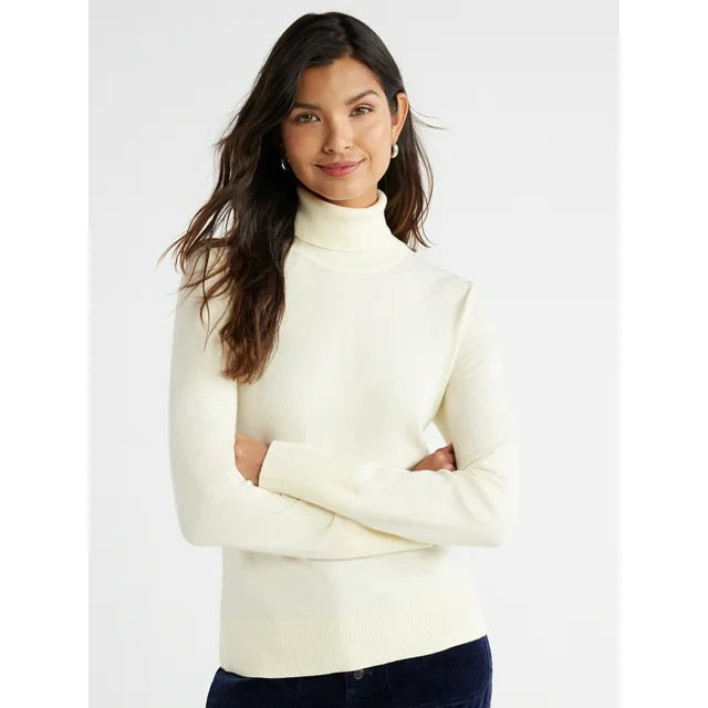 Free Assembly Women’s Turtleneck Sweater, Midweight, Sizes XS-XXXL | Walmart (US)