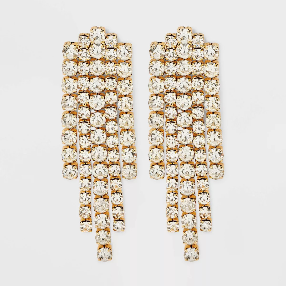 Clear Crystal Showstopper Earrings - A New Day™ Gold | Target