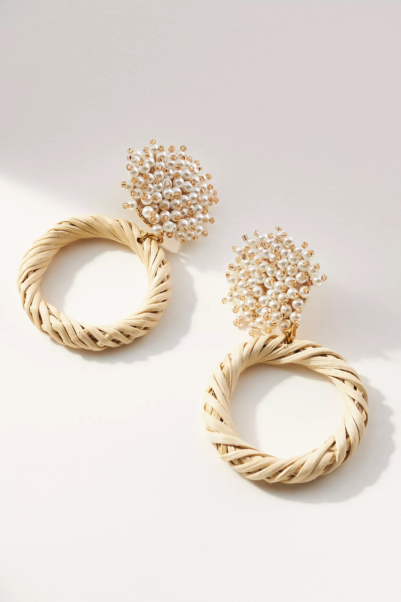 Neely Phelan Cluster Pearl Rattan Heart Drop Earrings | Anthropologie (US)