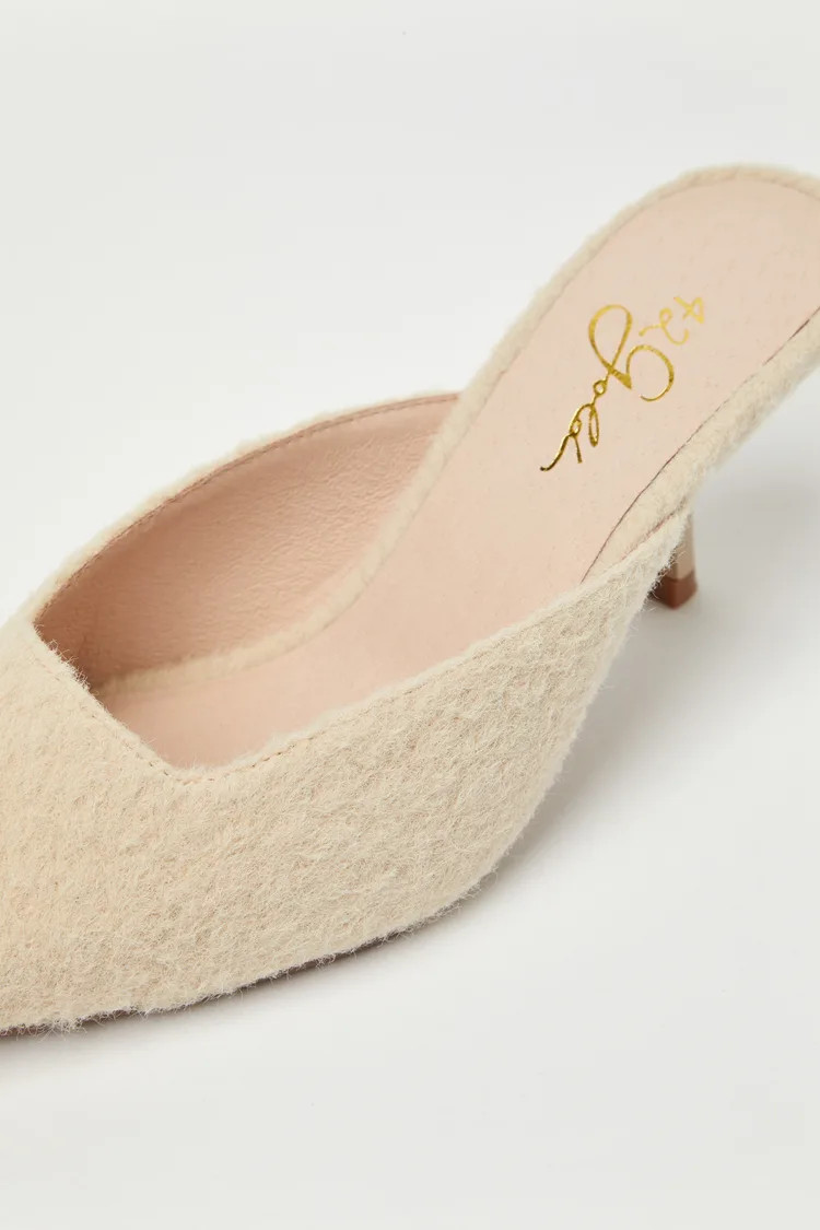 Zibo Beige Mohair Mule Pumps | Lulus