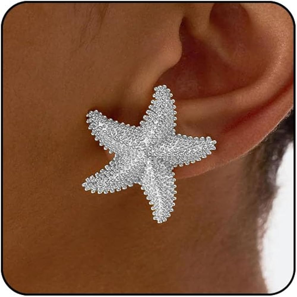 Starfish Earrings Beach Jewelry for Women Seashell Cowrie Puka Shell Earrings for Women Beach Ear... | Amazon (US)