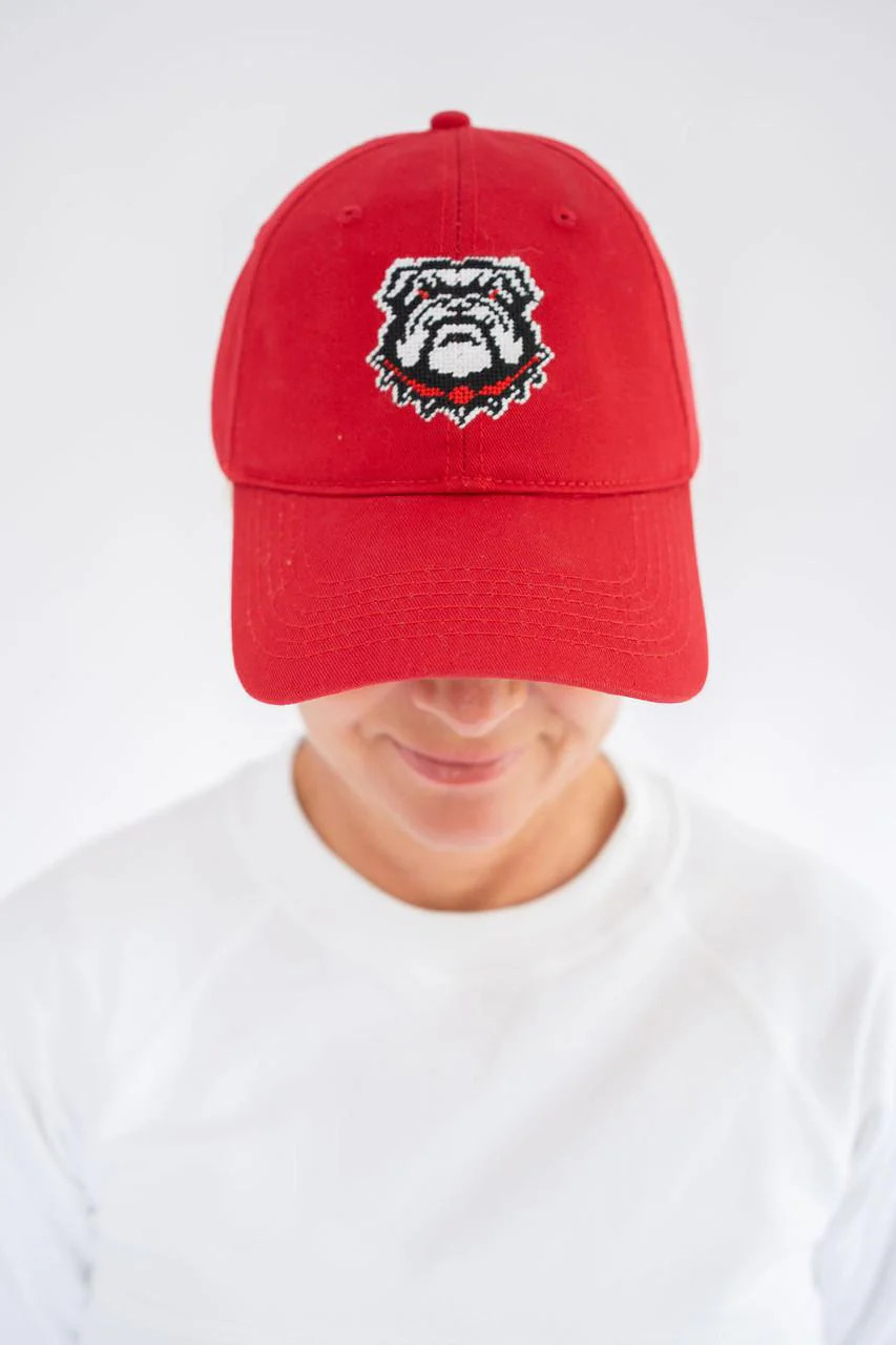 Needlepoint Baseball Hat - Bulldog | Lisi Lerch Inc