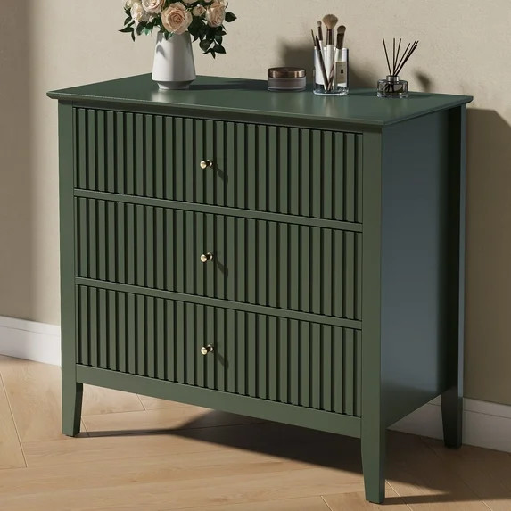 Cozy Home Green 3 Drawer Dresser with Ball Bearing Slide, Modern Styl | Walmart (US)