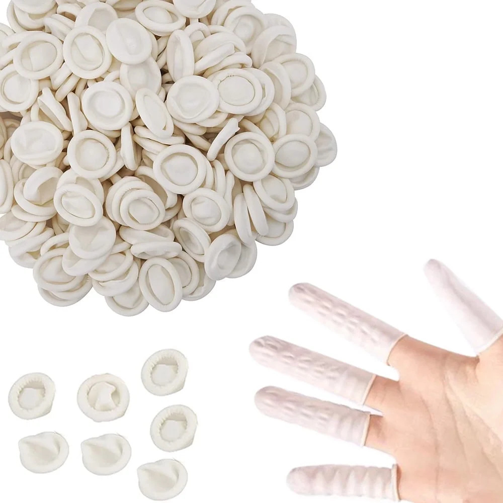 100pcs Latex Finger Cots Protective Fingertips Gloves Rubber Industrial Fingerstall Sleeves (Whit... | Walmart (US)