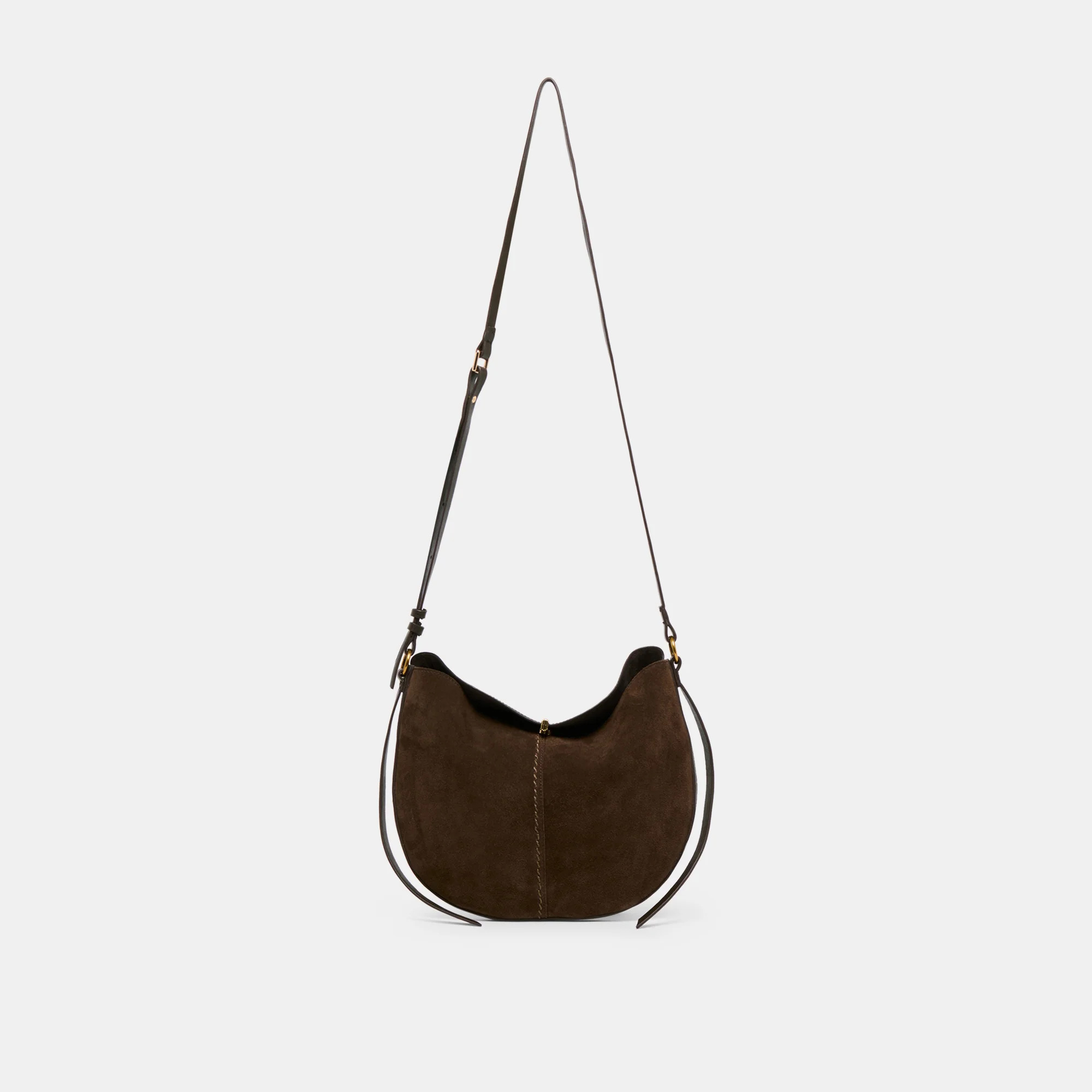 Bennett Crossbody Espresso Suede | DolceVita.com