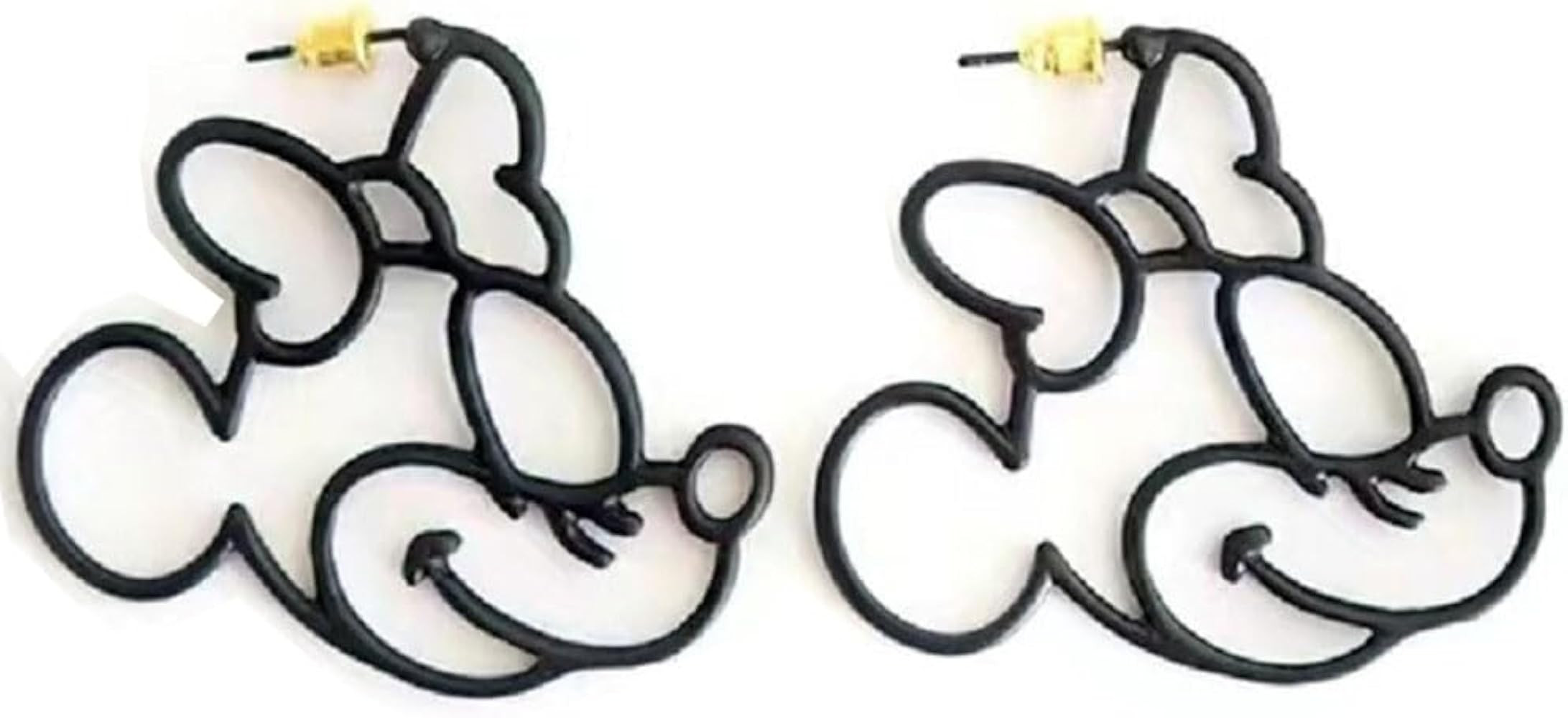 Silver Plated Black Gold Hidden Mouse Drop Earrings Cute Bow Detail Women Dangle Earring Large Ho... | Amazon (US)