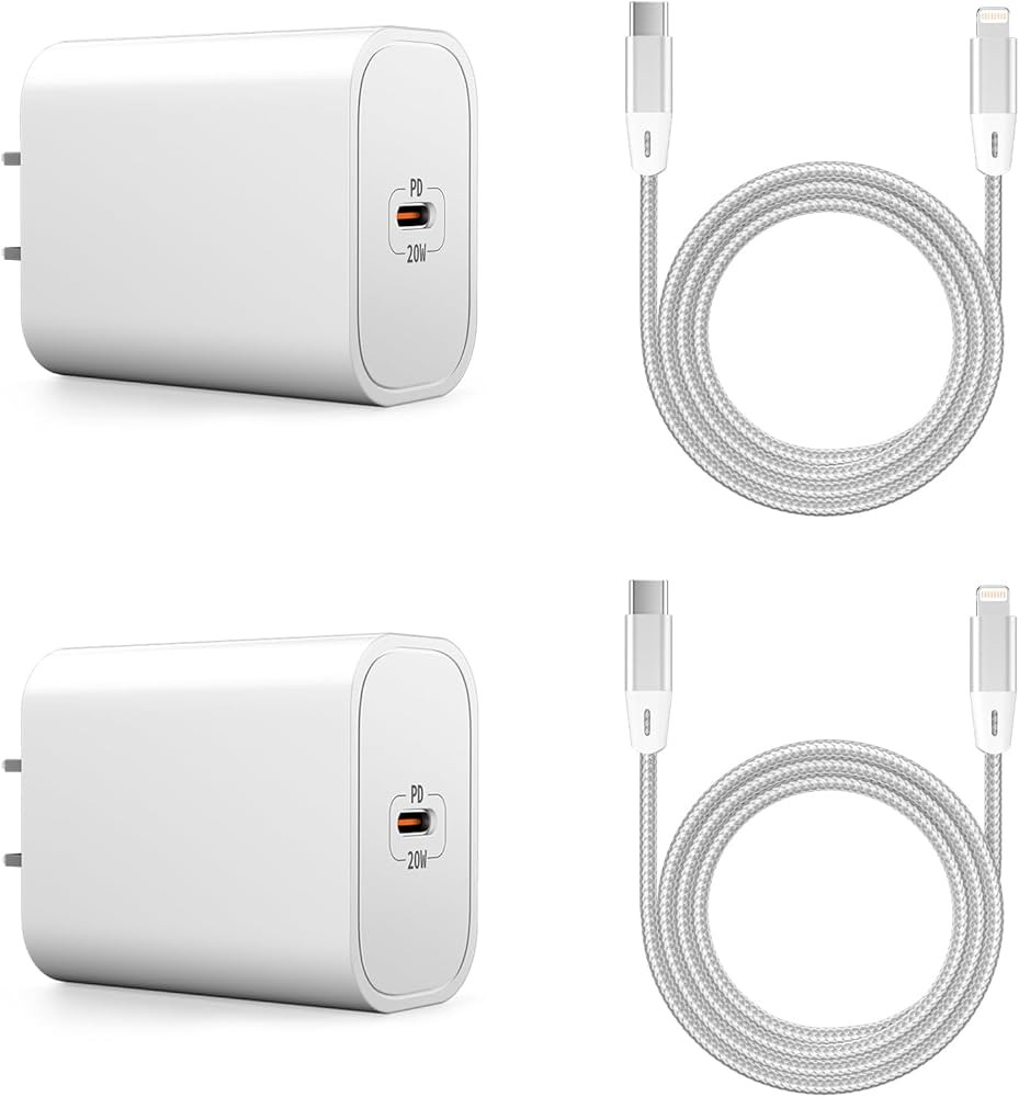 iPhone Fast Charger,MFi Certified 2 Pack 20W PD USB-C Wall Charger and 6 FT USB C to Lightning Ca... | Amazon (US)