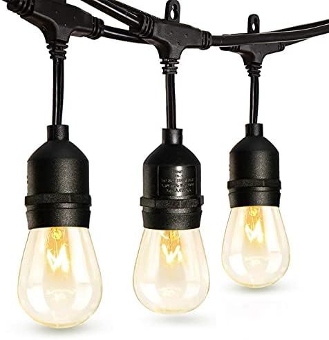 Amico 49FT Outdoor String Lights Commercial Grade Weatherproof Dimmable Patio Light String - 11W ... | Amazon (US)