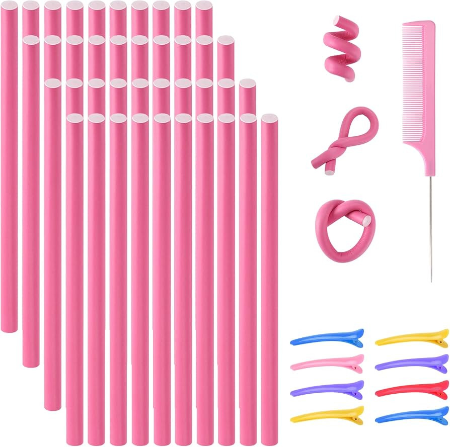40 St\u00fcck Haar Lockenwickler ohne Hitze Flexibler Papilotten | Amazon (DE)