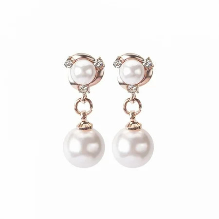 EQWLJWE Diamond Freshwater Cultured Pearl/cr. Sapphire Post Stud Earrings 925 Sterling Silver/Gold P | Walmart (US)