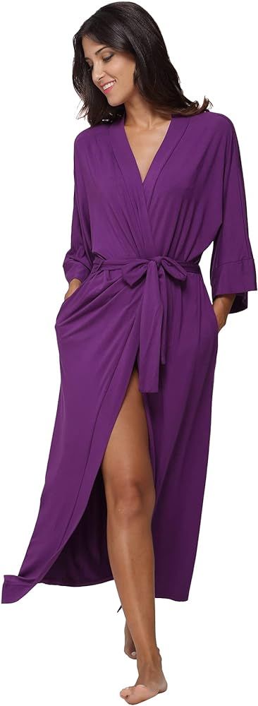 Women's Soft Robes Long Bath Robes Full Length Kimonos Sleepwear Dressing Gown,Solid Color | Amazon (US)
