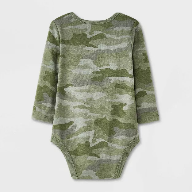 Baby Boys' Camo Long Sleeve Bodysuit - Cat & Jack™ Green | Target