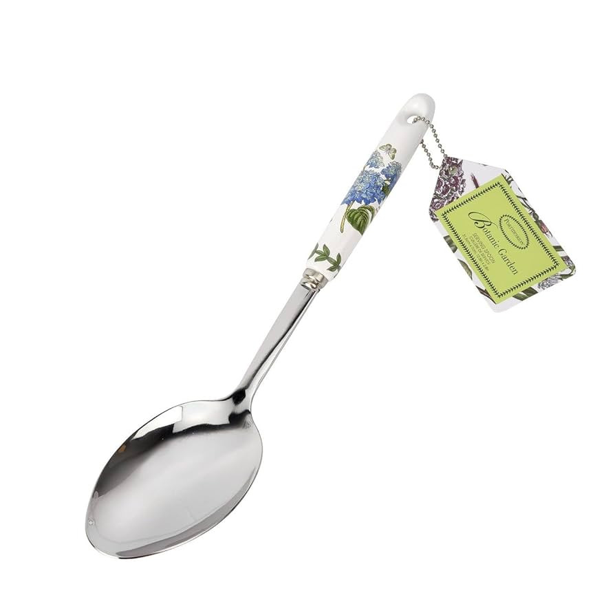Portmeirion Botanic Garden 12.5" Serving Spoon, Hydrangea Motif - Porcelain Handle & Stainless St... | Amazon (US)