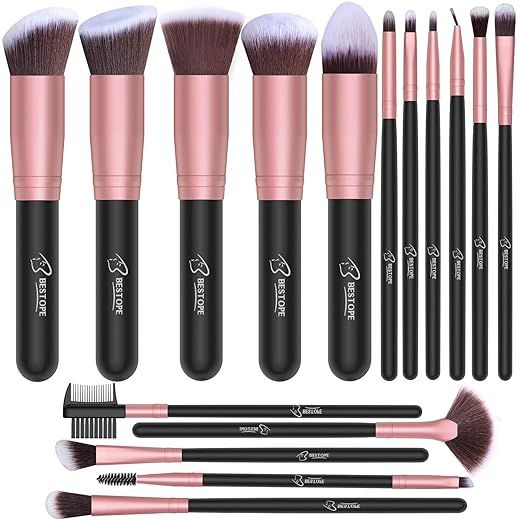 BESTOPE Makeup Brushes 16 PCs Makeup Brush Set Premium Synthetic Foundation Brush Blending Face P... | Amazon (US)
