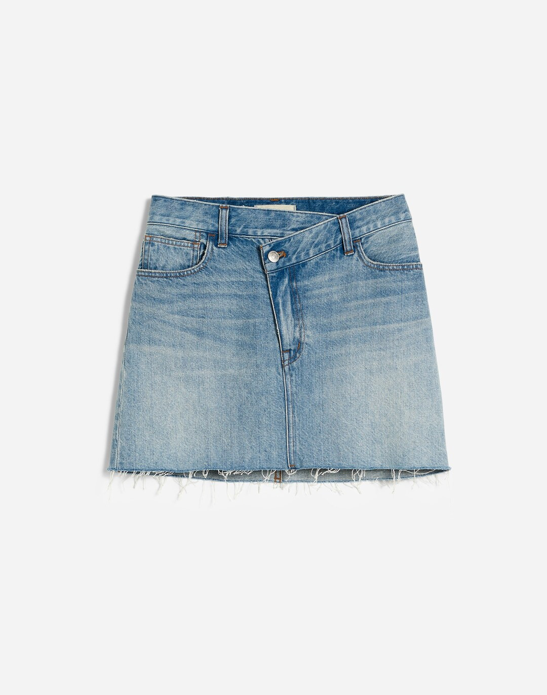 Denim Crossover-Waist Mini Skirt in Ladson Wash | Madewell