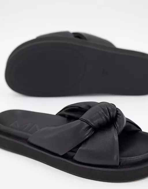 Mango padded knot sandal in black | ASOS (Global)