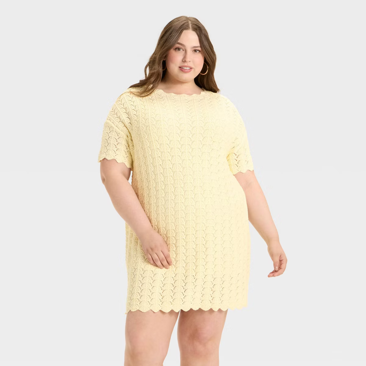 Women's Short Sleeve Pointelle Mini Sweater Dress - A New Day™ | Target