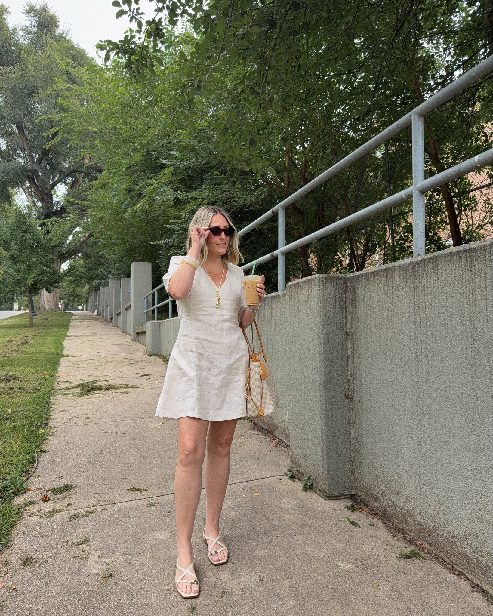 Another perfect linen dress for the office!  #BRCreator Got many compliments on this!  It's 100% linen and with an A-line so it's flattering and forgiving!  Plus it's on sale right now 🙌🏻 

Summer dresses, linen dresses, neutral dresses, simple sandals, workwear, work dresses, office dresses, banana republic

#LTKootd #LTKWorkwear #LTKSaleAlert