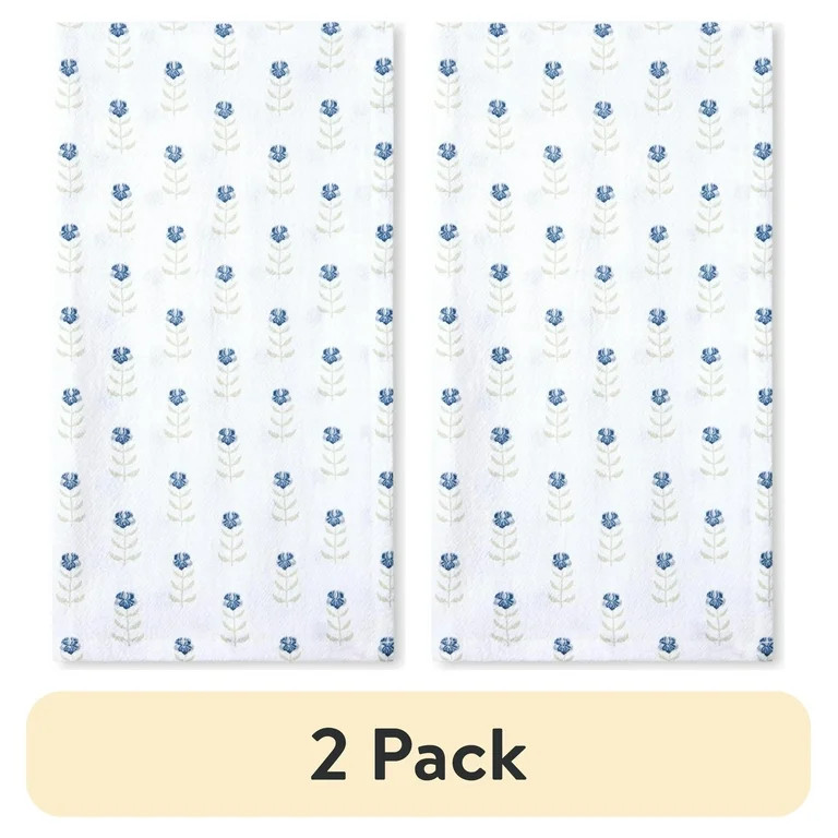 (2 pack) Beautiful Home by Drew Barrymore 1-Piece Printed Floursac Cloth, Cornflower Blue, 30"W x... | Walmart (US)