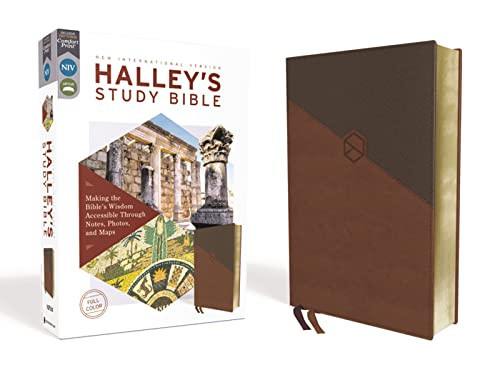 NIV, Halley's Study Bible (A Trusted Guide Through Scripture), Leathersoft, Brown, Red Letter, Comfort Print: Making the Bible's Wisdom Accessible Through Notes, Photos, and Maps | Amazon (US)
