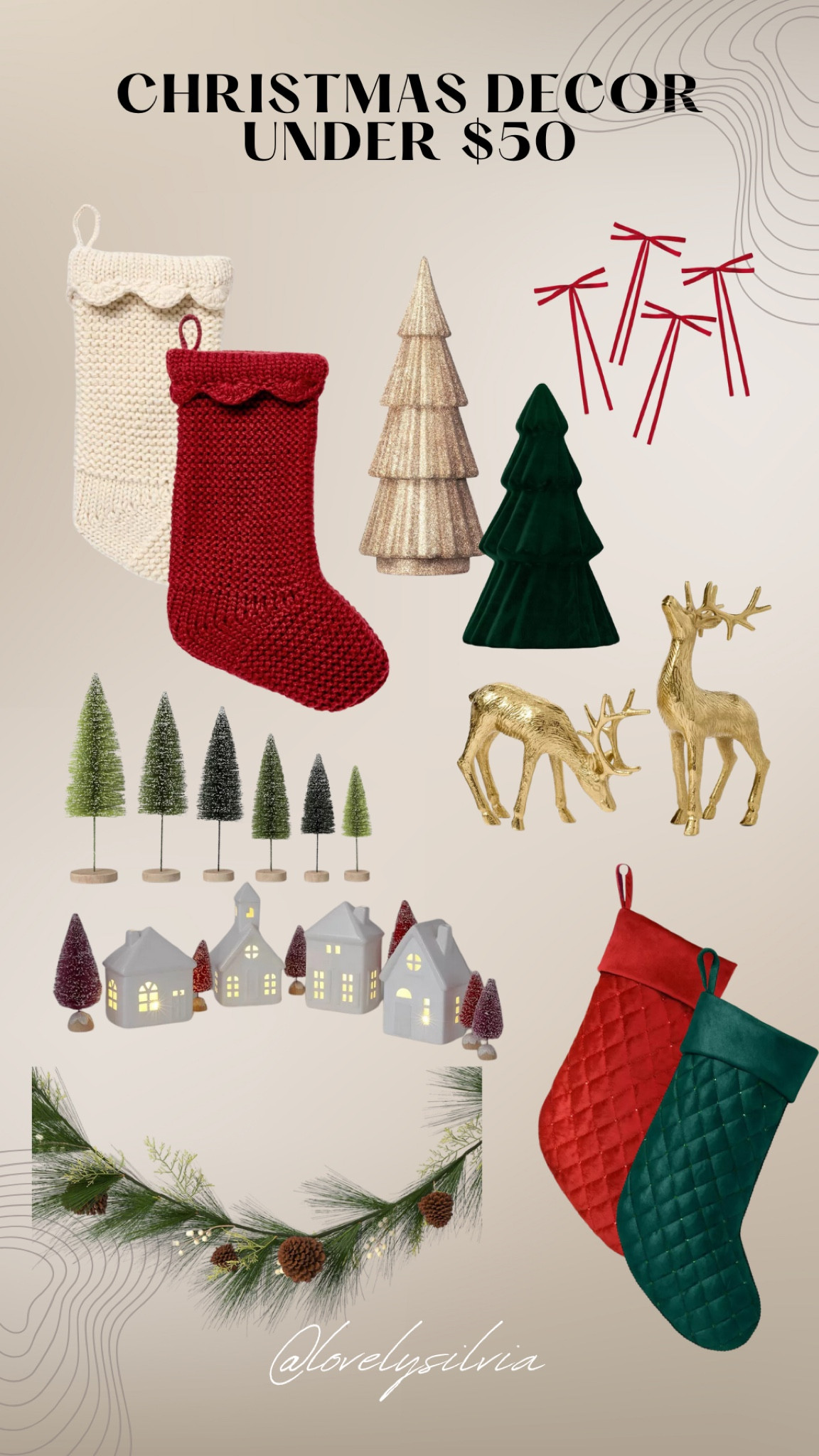 Christmas decor under $50

Christmas decor, Christmas stockings, holiday decor, Christmas bows, garland

#LTKFindsUnder50 #LTKHome #LTKHoliday