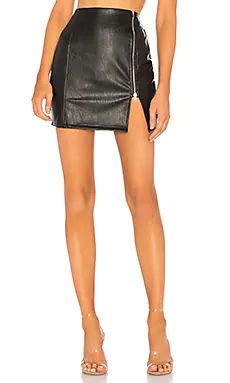 superdown Melissa Zip Up Faux Leather Mini Skirt in Black from Revolve.com | Revolve Clothing (Global)