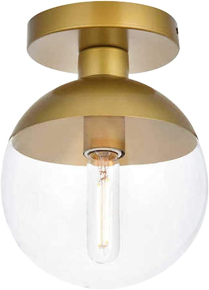 A1A9 Modern Clear Glass Ceiling Light Fixture with 1-Light, Industrial Sphere Glass Chandelier Fi... | Amazon (US)
