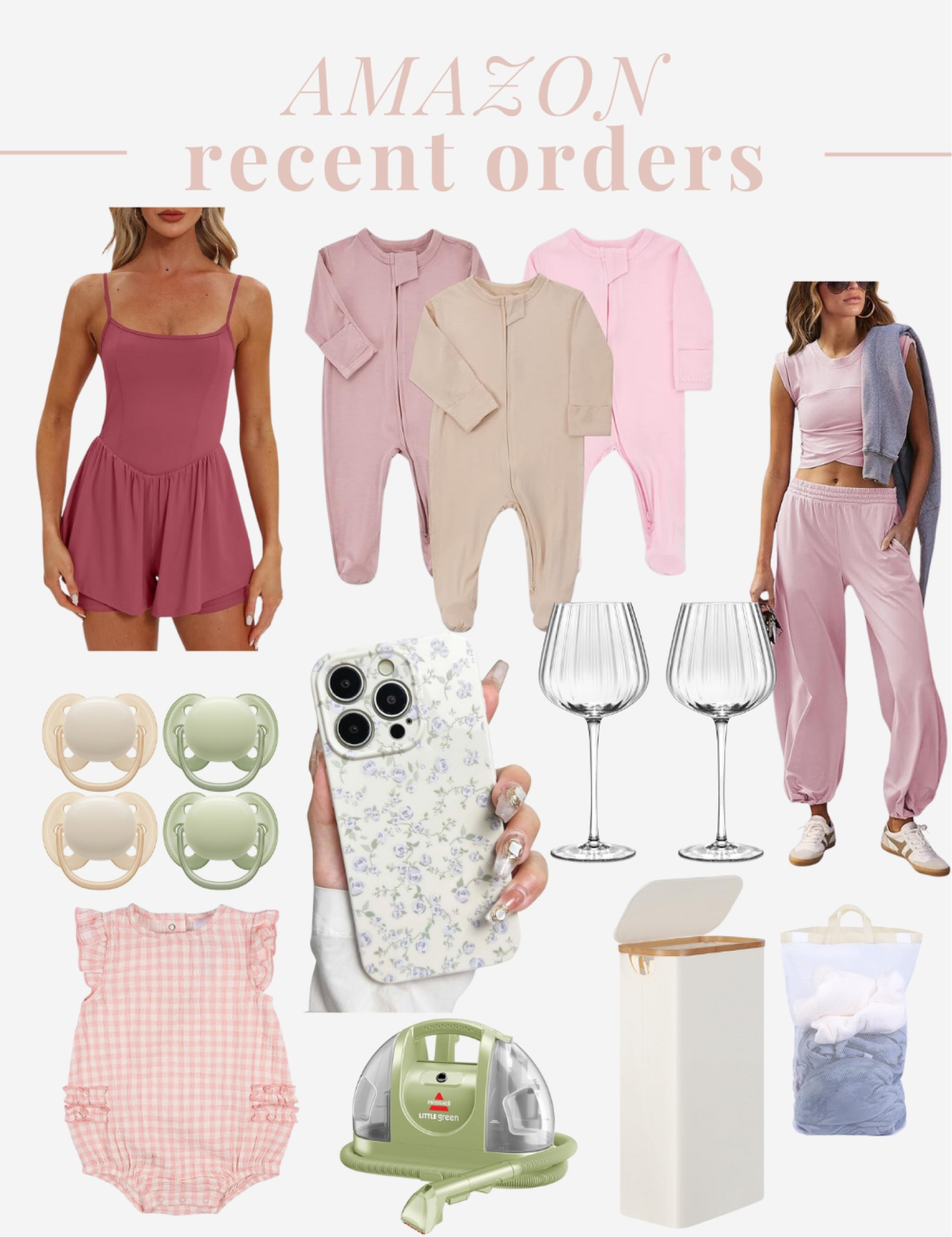 Recent amazon order!! Postpartum comfies, newborn clothes, wine glasses, floral phone case and more!

#LTKBaby