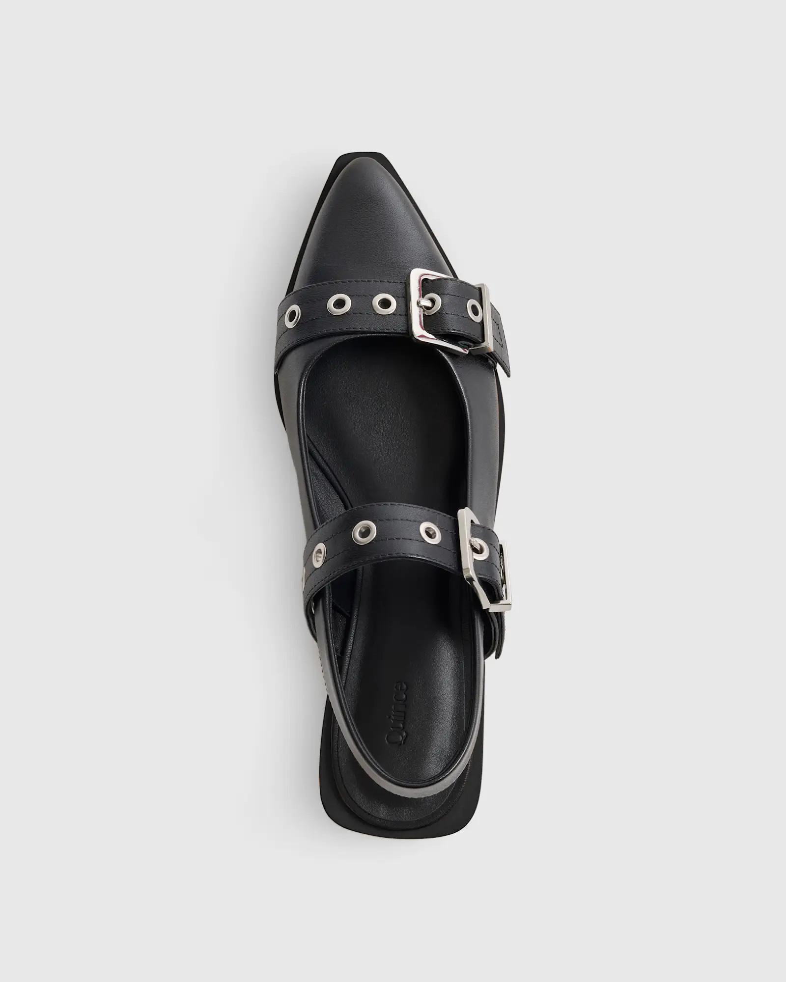 Italian Leather Bold Buckle Slingback Flat | Quince