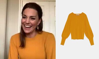 ZARA NEW Puff Sleeve Yellow Knit Jumper Dress ASO Kate Middleton Duchess MEDIUM  | eBay | eBay US