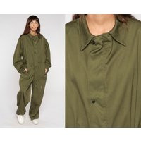 Army Coveralls 90S Olive Green Military Jumpsuit Retro Flight Suit Boilersuit Long Sleeve Boiler Workwear Vintage 1990S Men's Medium M | Etsy (US)