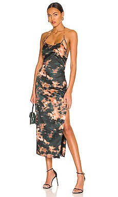 Camila Coelho Sherlie Midi Slip Dress in Orange Teal Tie Dye from Revolve.com | Revolve Clothing (Global)