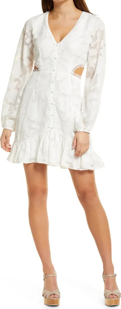 State of Grace Long Sleeve Cutout Minidress | Nordstrom