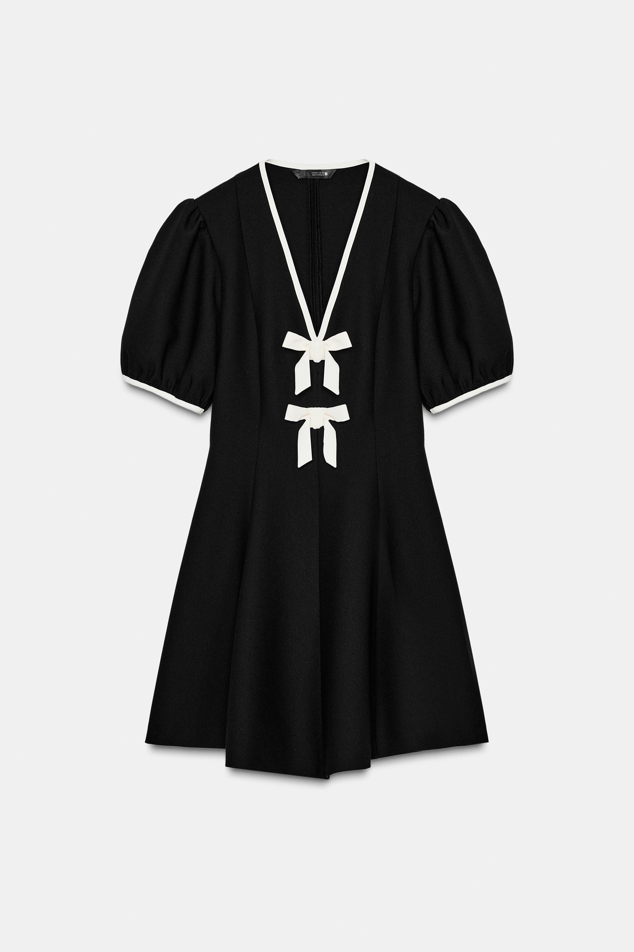 CONTRAST BOW MINI DRESS | Zara US