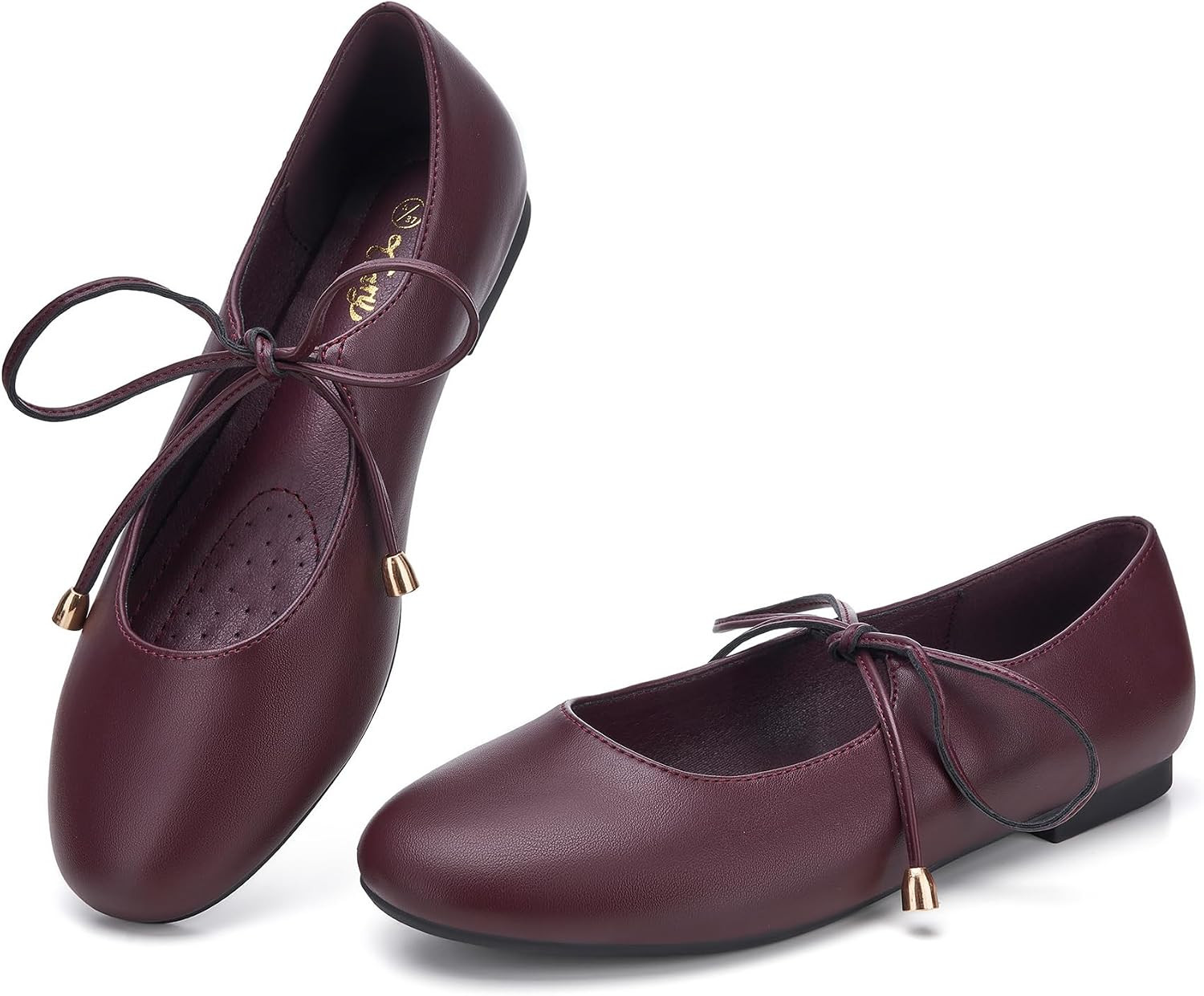 Trary Mary Jane Shoes Women Lace Up Ballet Flats Dress | Amazon (US)