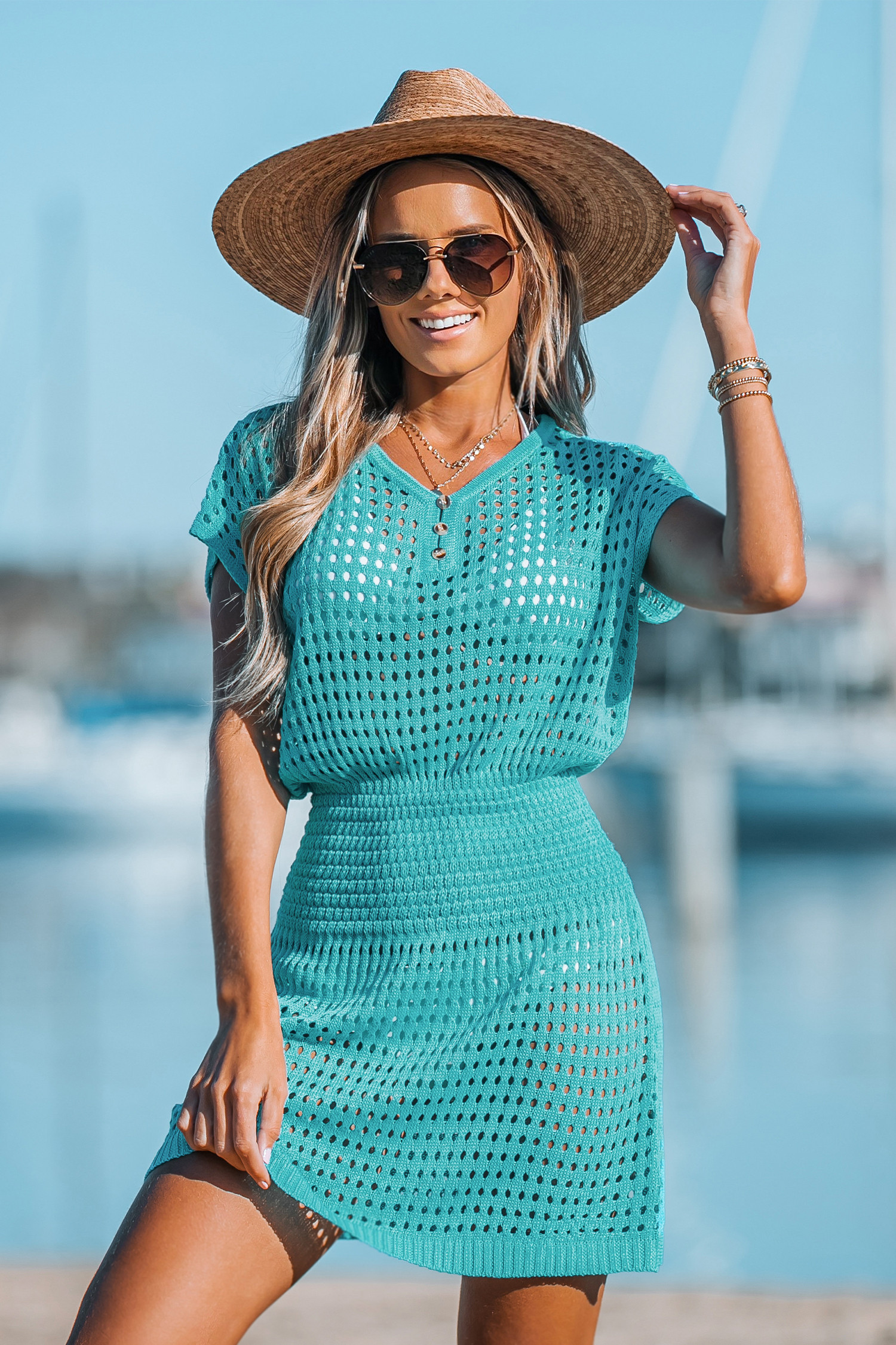 Cutout Buttoned Cover-Up Dress | Cupshe US