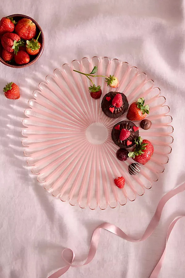 Scalloped Stripe Glass Plate at Terrain | Terrain