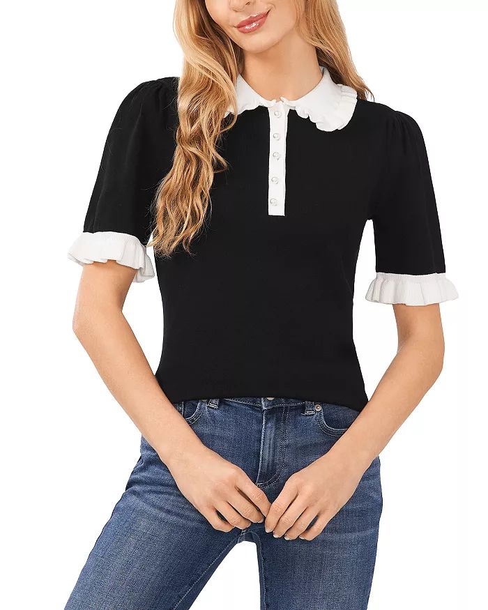 Ruffled Collar Cotton Polo Shirt | Bloomingdale's (US)