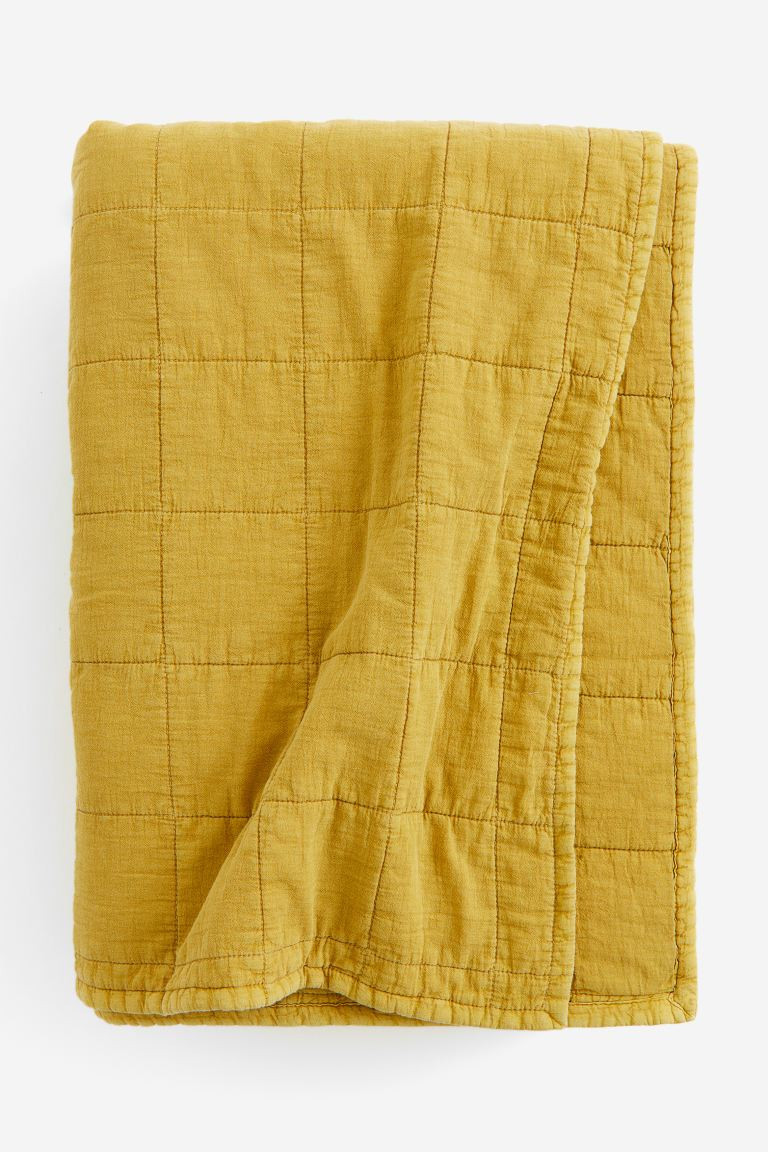 Quilted Bedspread - Dark yellow - Home All | H&M US | H&M (US + CA)