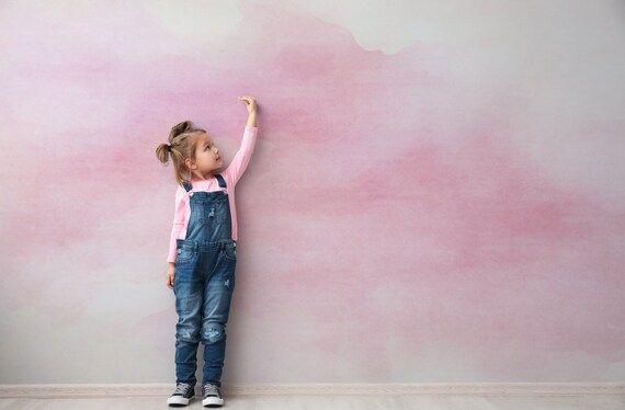 Pink Watercolor Peel N Stick Wallpaper Mural Self Adhesive by - Etsy | Etsy (US)