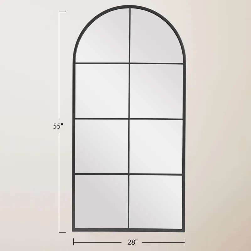 Lachlan Arch/Crowned Top;Window Pane Metal Mirror | Wayfair North America