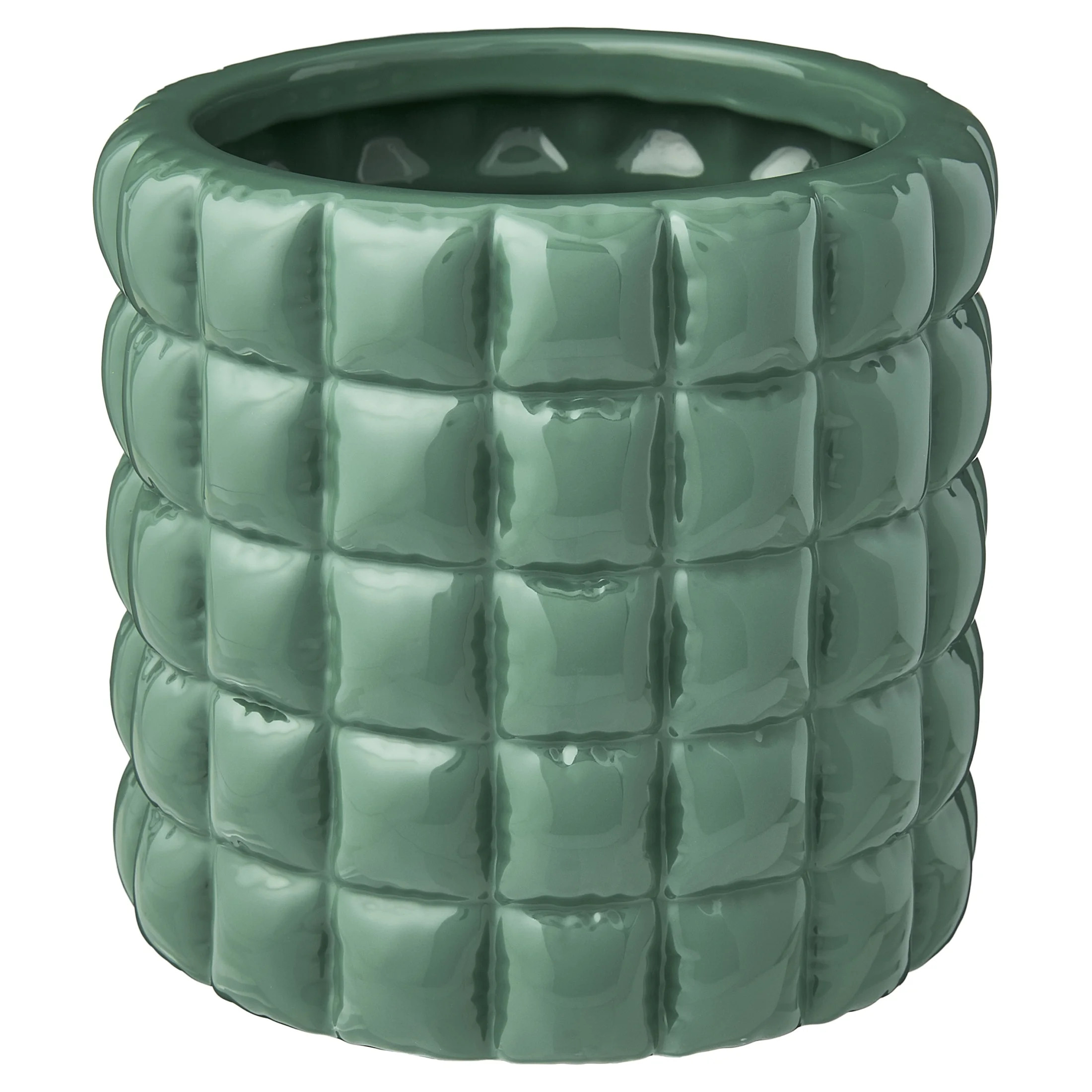 Mainstays Nova 6.25" x 6.25" x 6" Round Green Ceramic Planter | Walmart (US)