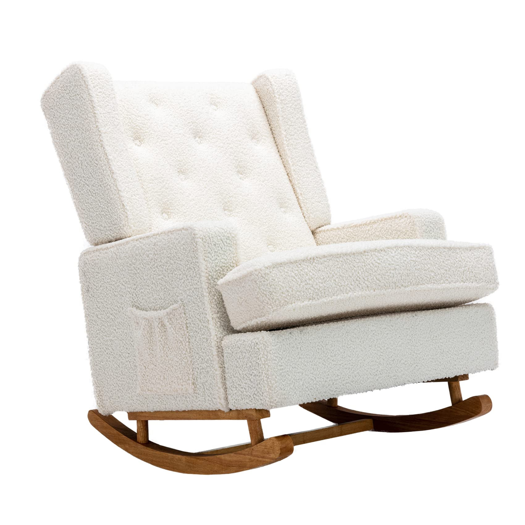 Dolonm Nursery Rocking Chair Upholstered Mid Century Modern Rocker Oversized Wingback Armchair for L | Amazon (US)