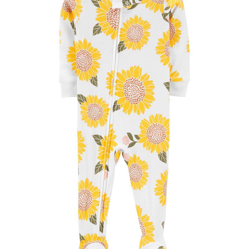 1-Piece Sunflower 100% Snug Fit Cotton Footie PJs | Carter's