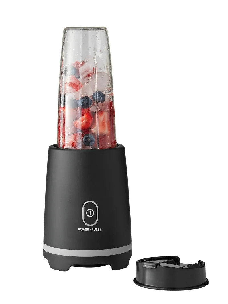 Mainstays Black Single-Serve Blender with 1 Travel Lid, 16 oz | Walmart (US)