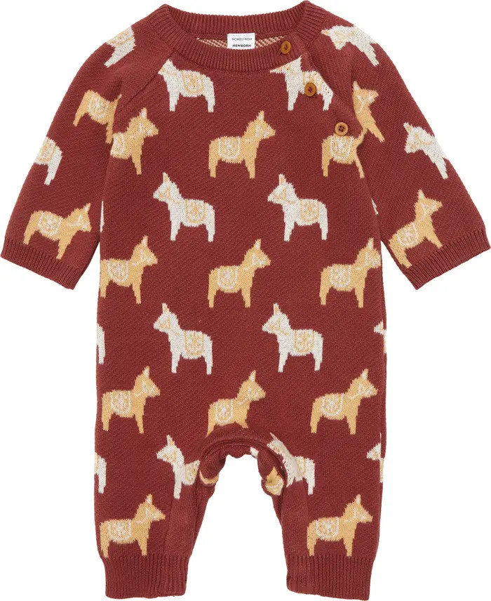 Jacquard Burros Cotton Romper | Nordstrom