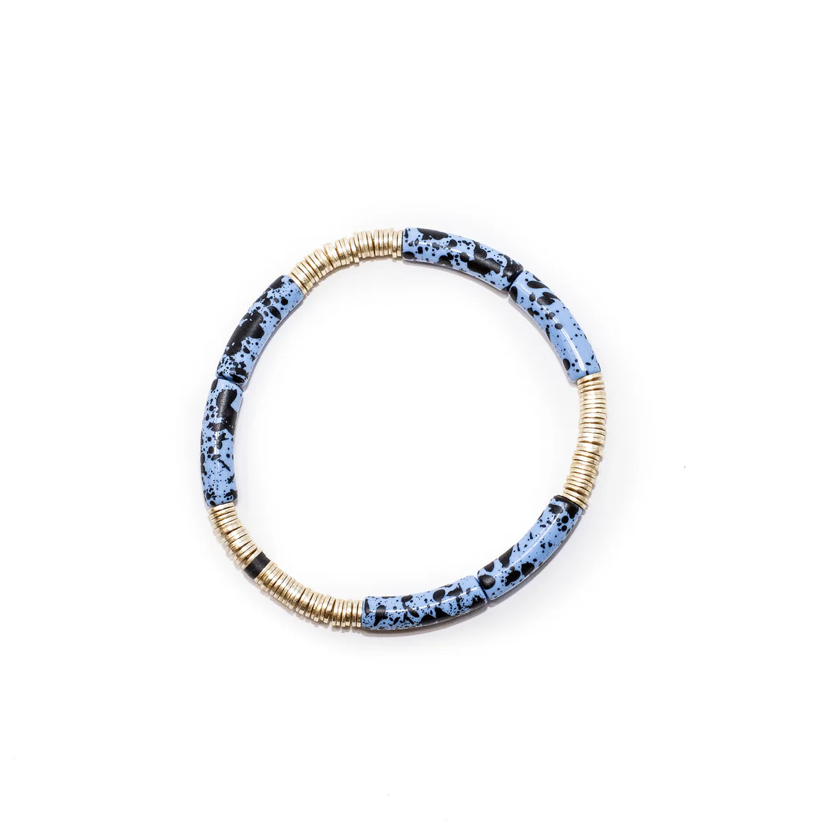 Blue & Black Splatter Paint Zo Bracelet 4mm | Allie + Bess