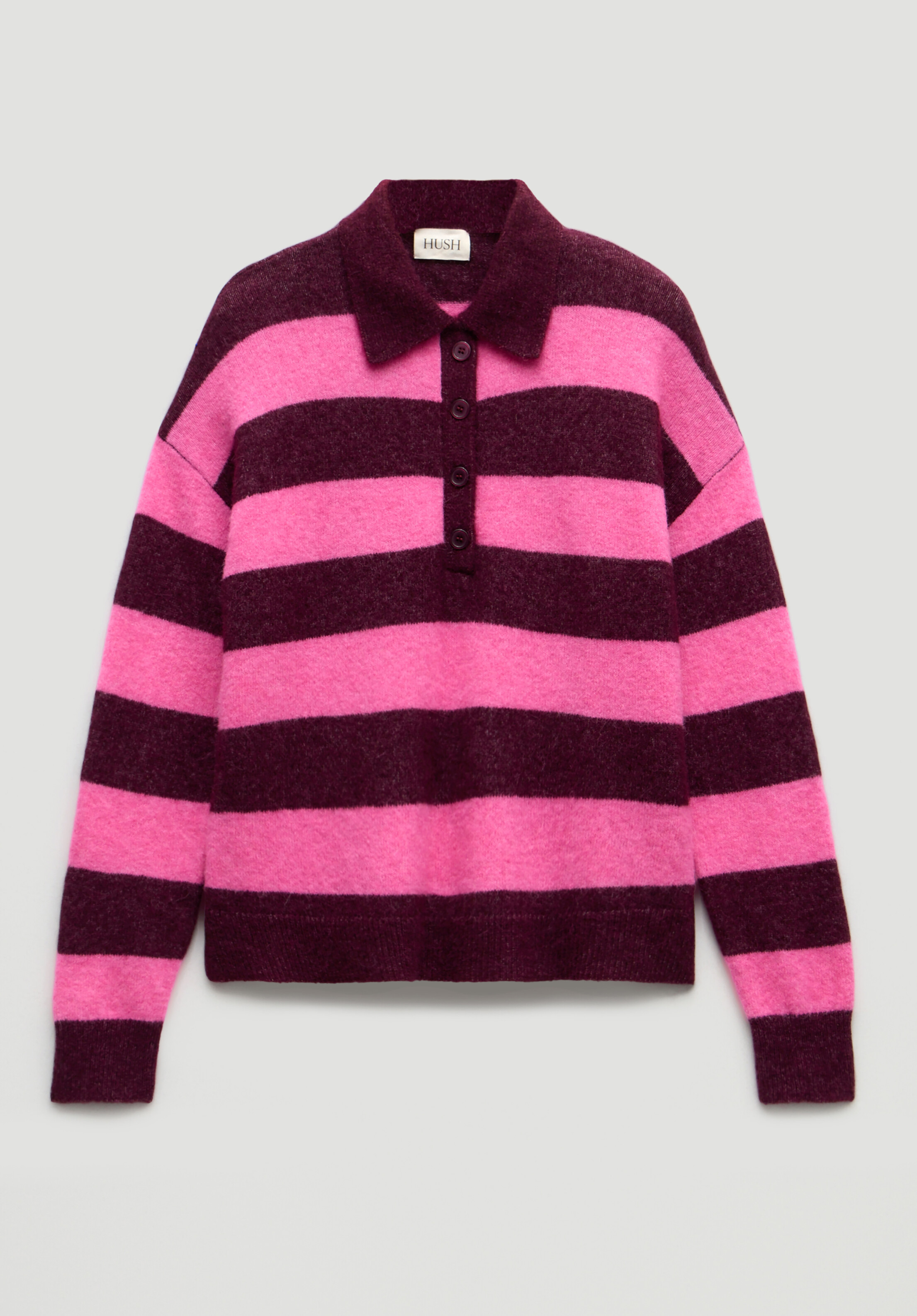 Drew Wool Blend Relaxed Rugby Jumper | Hush UK