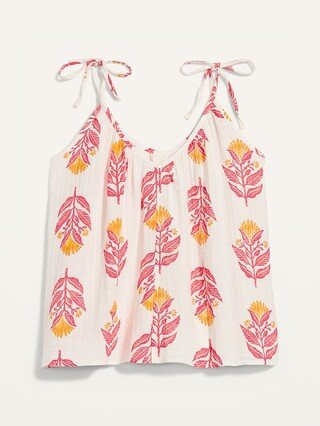 Tie-Shoulder Double-Weave Cami Swing Top for Women | Old Navy (US)